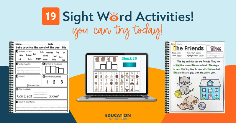 19 Sight Word Activities to Try Today