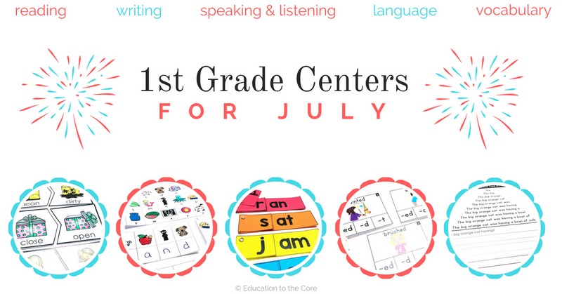 1st Grade Center Activities for July