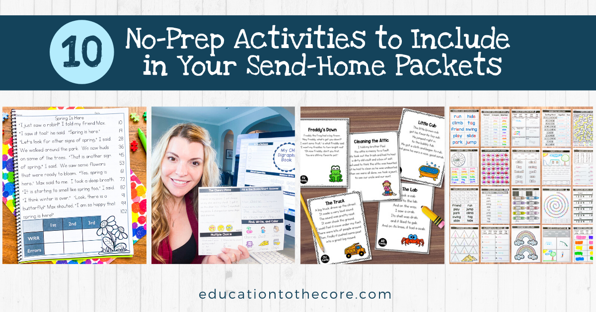 10 No Prep Activities to Include in Your Send Home Packets