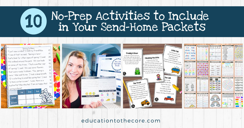 10 No Prep Activities to Include in Your Send Home Packets