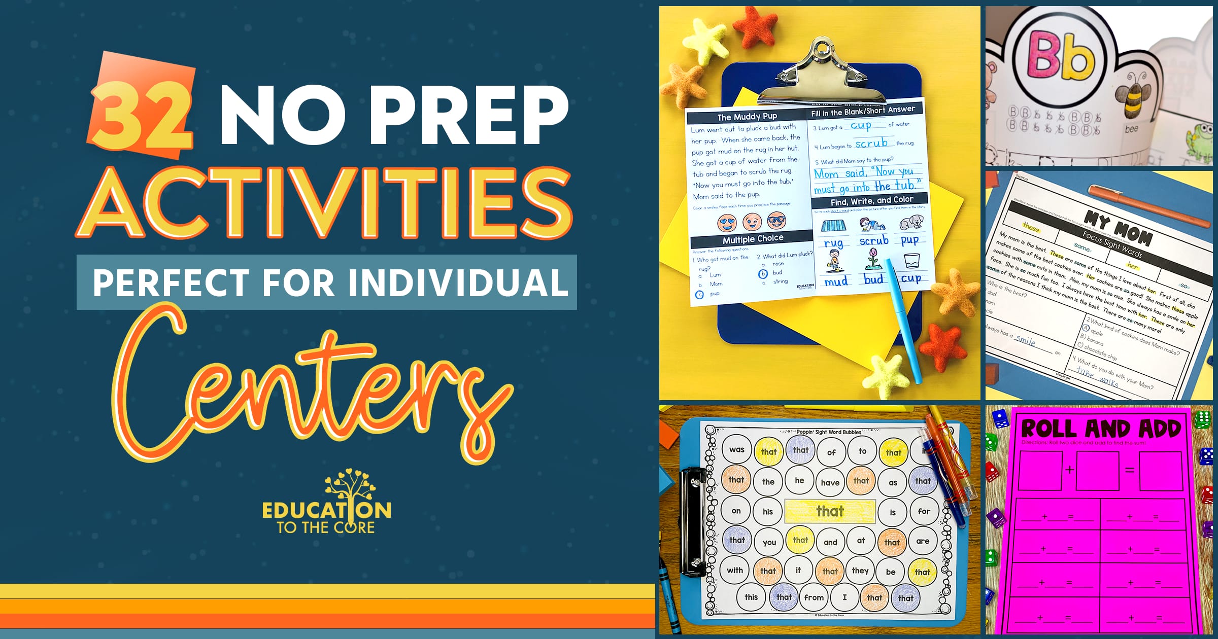 32 No Prep Activities Perfect for Individual Centers