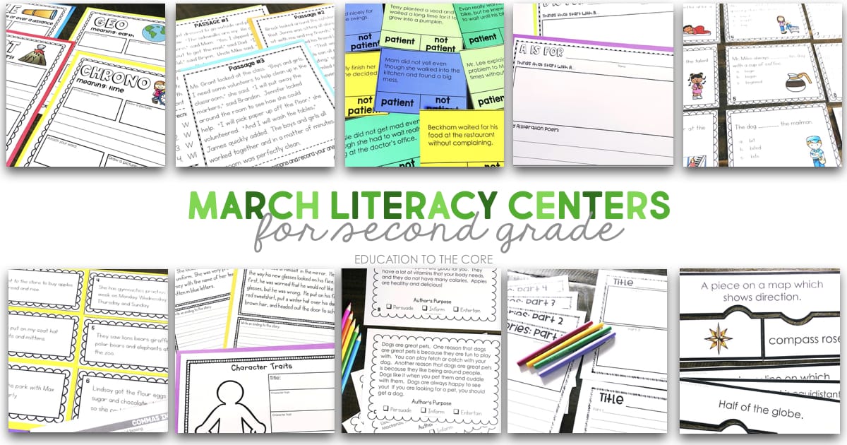 March Literacy Centers for 2nd Grade