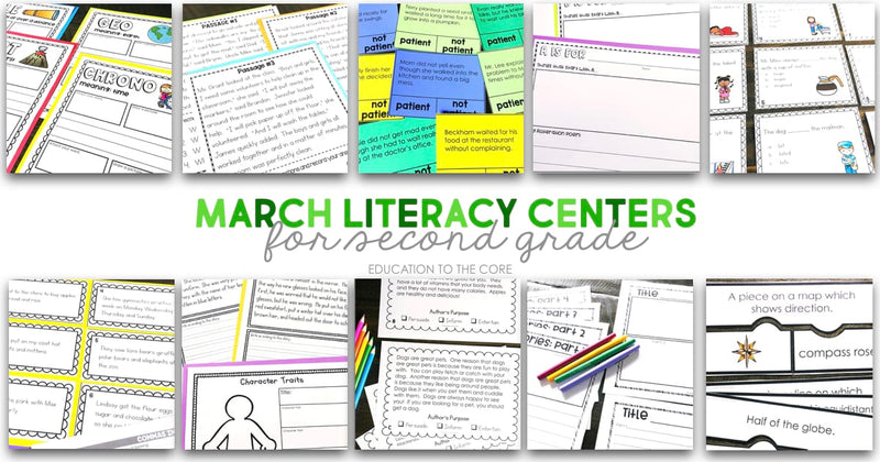March Literacy Centers for 2nd Grade