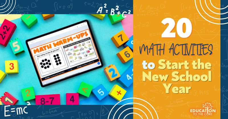 20 Math Activities to Start the New School Year