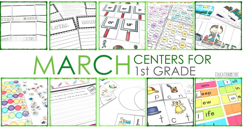 1st Grade Literacy Centers for March
