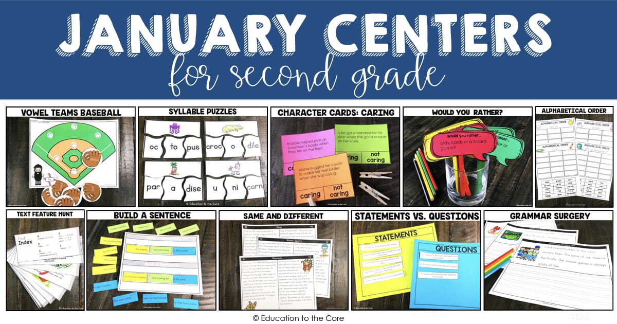 2nd Grade Literacy Centers for January