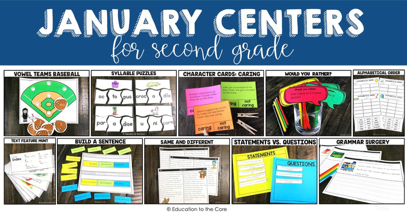 2nd Grade Literacy Centers for January