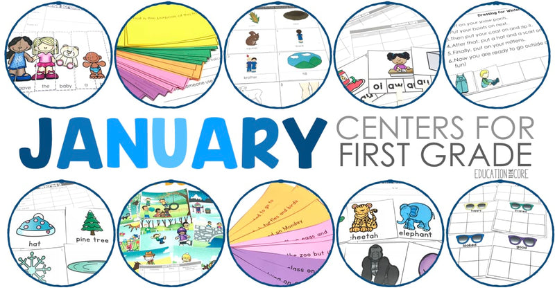 January Centers for First Grade