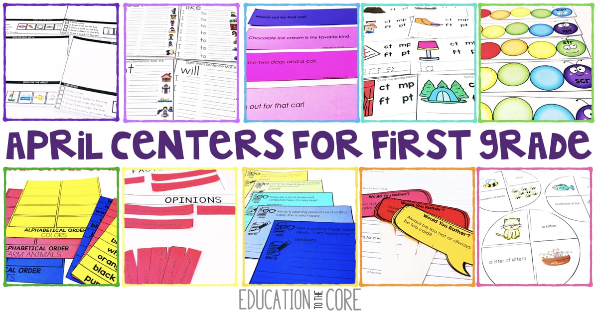 April Literacy Centers for First Grade