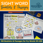 100 Sight Word Booklets for Fry Words 101-200