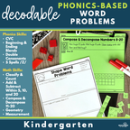 Kindergarten Decodable Math Word Problems