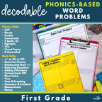 First Grade Decodable Math Word Problems