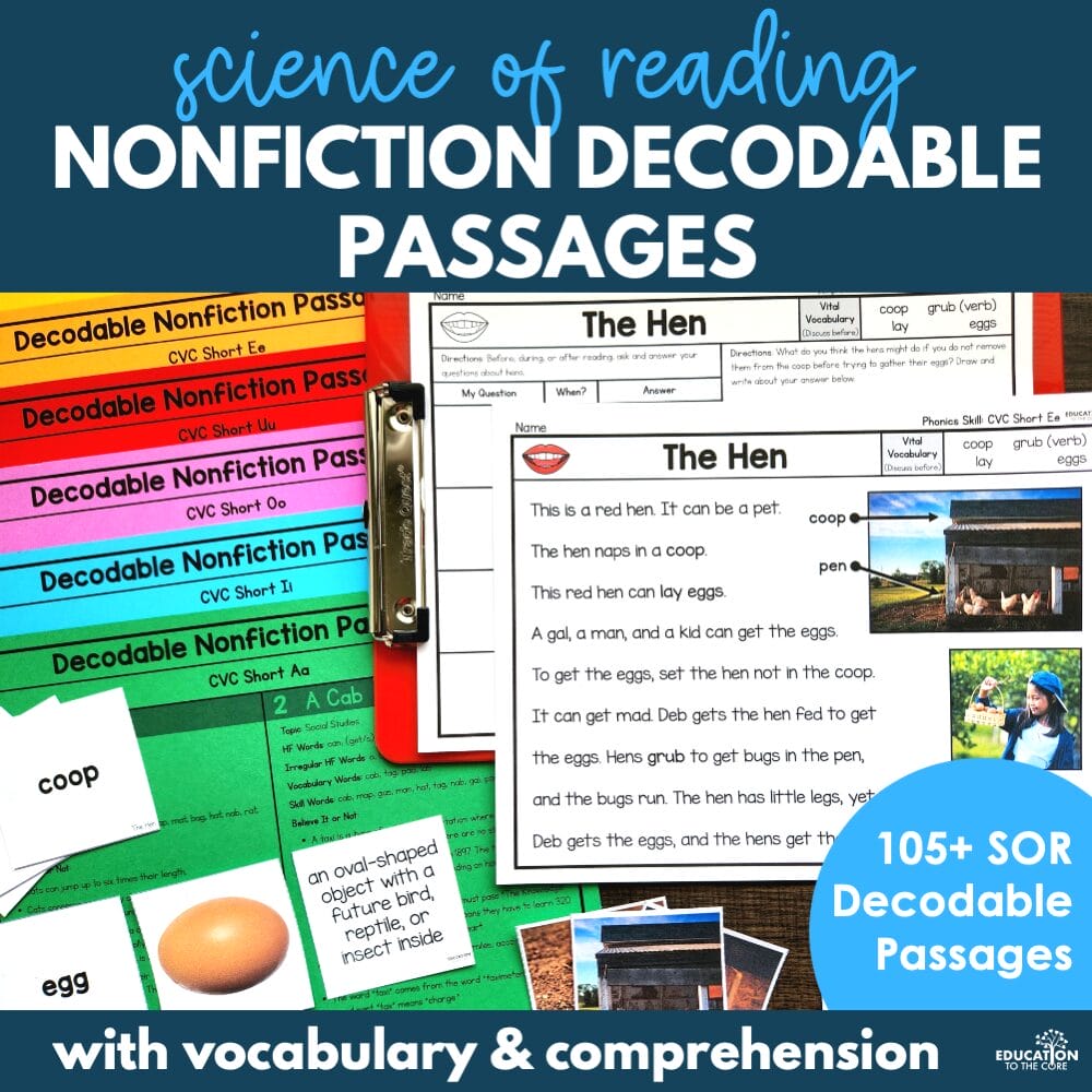 Science of Reading Non-Fiction Decodable Passages Bundle