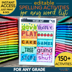 Editable Spelling Activities for ANY List of Words