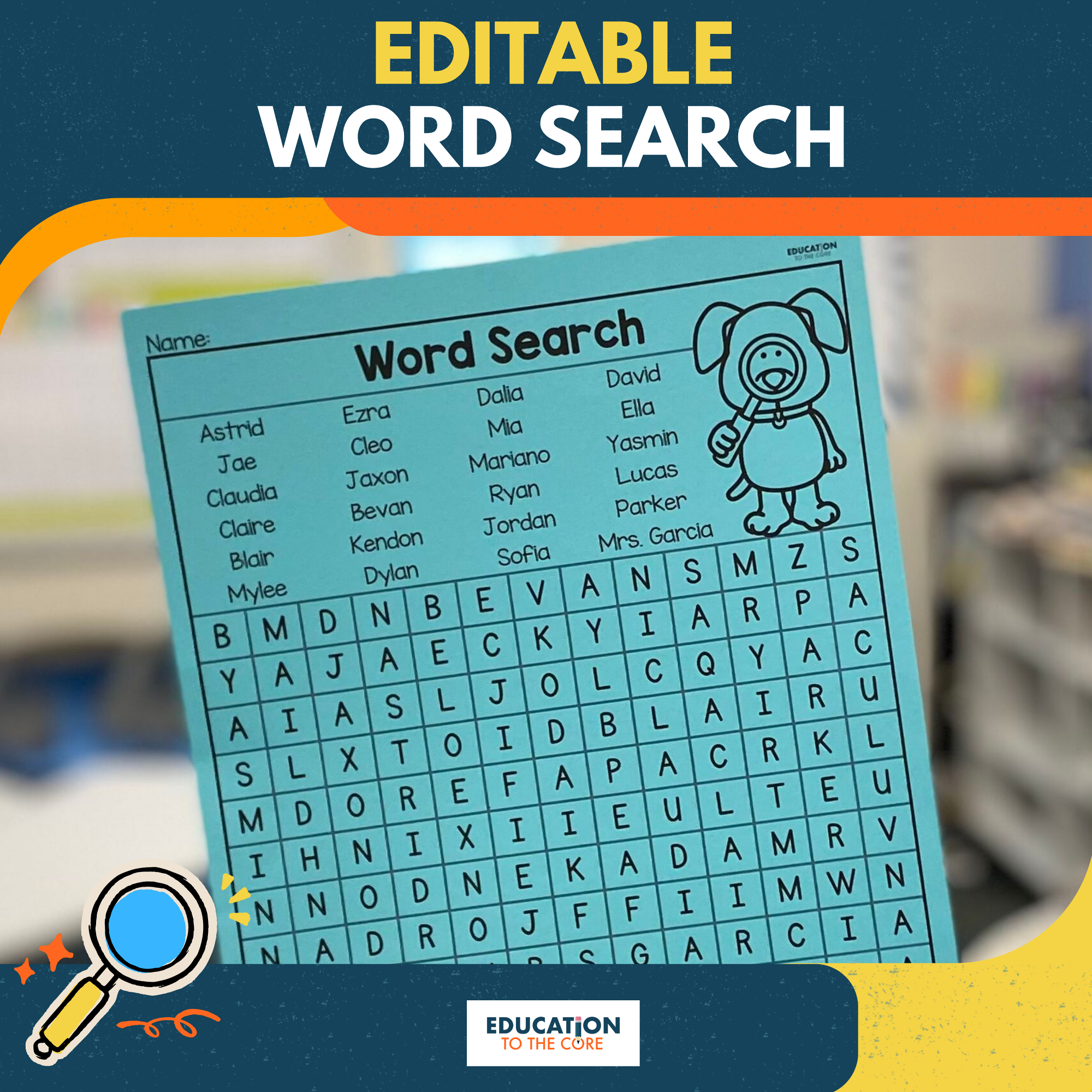 Editable Word Search