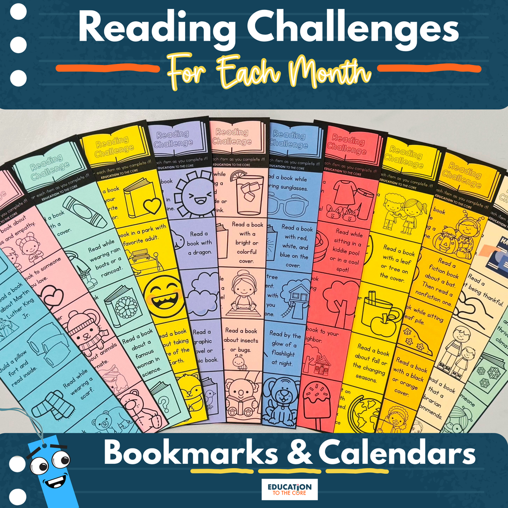 Monthly Reading Challenge Bookmarks and Calendars