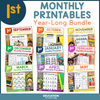 1st Grade Monthly No Prep Printables Year-Long Bundle