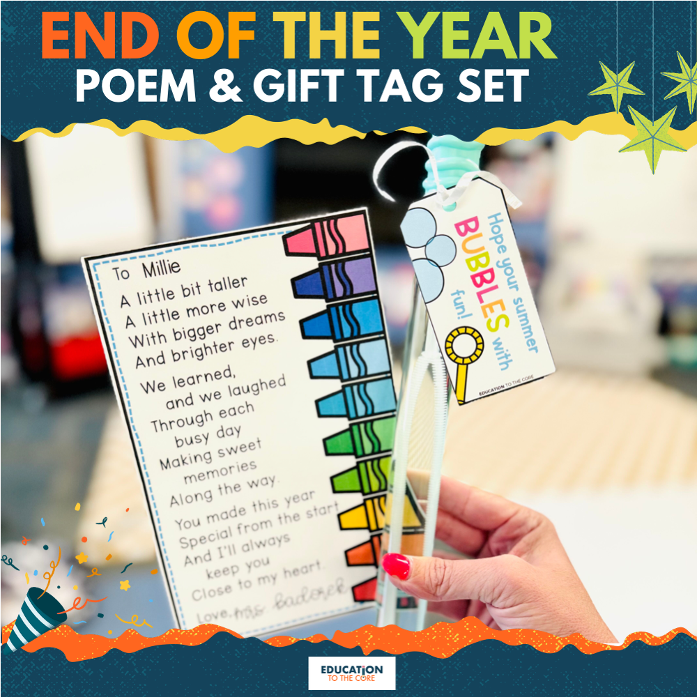 End of the Year Poem & Gift Tag Set