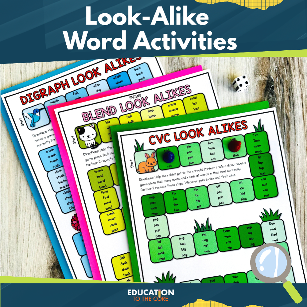 Look-Alike Word Game Boards