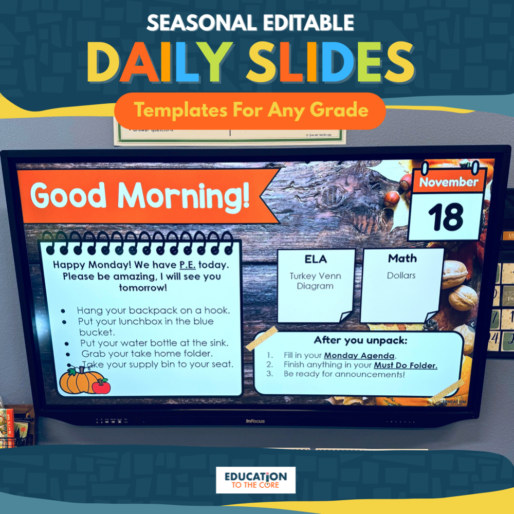 Editable Daily Slides Templates for ANY Grade