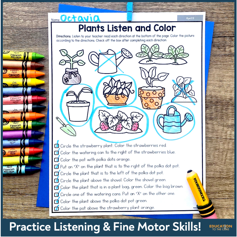 Listen & Color: Following Directions Bundle