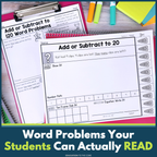 First Grade Decodable Math Word Problems