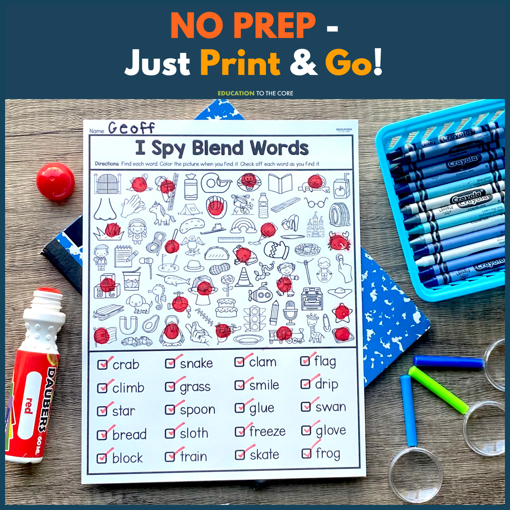 1st Grade Monthly No Prep Printables Year-Long Bundle