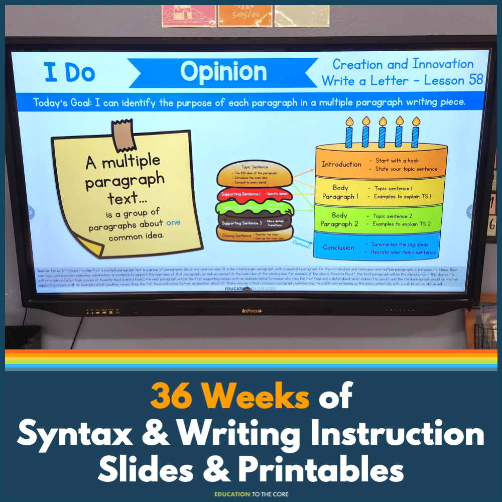 Explicit Instruction Writing Units for the Entire Year - Grade 3