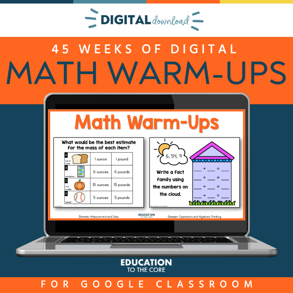 No Prep Math Warm-Ups for 3rd Grade