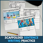 Answer and Add Basic Sentence Writing Practice Bundle