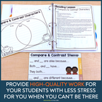 First Grade Editable Sub Plans