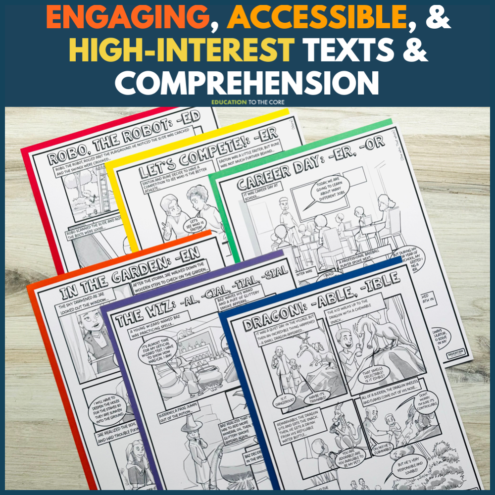 Morphology Comics & Comprehension Bundle