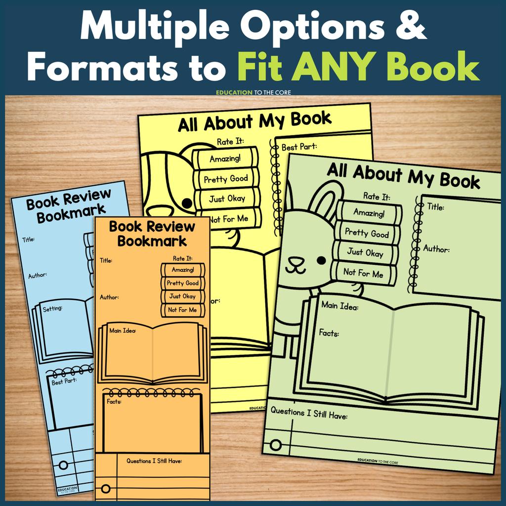Book Review Bookmarks and Printables Bundle