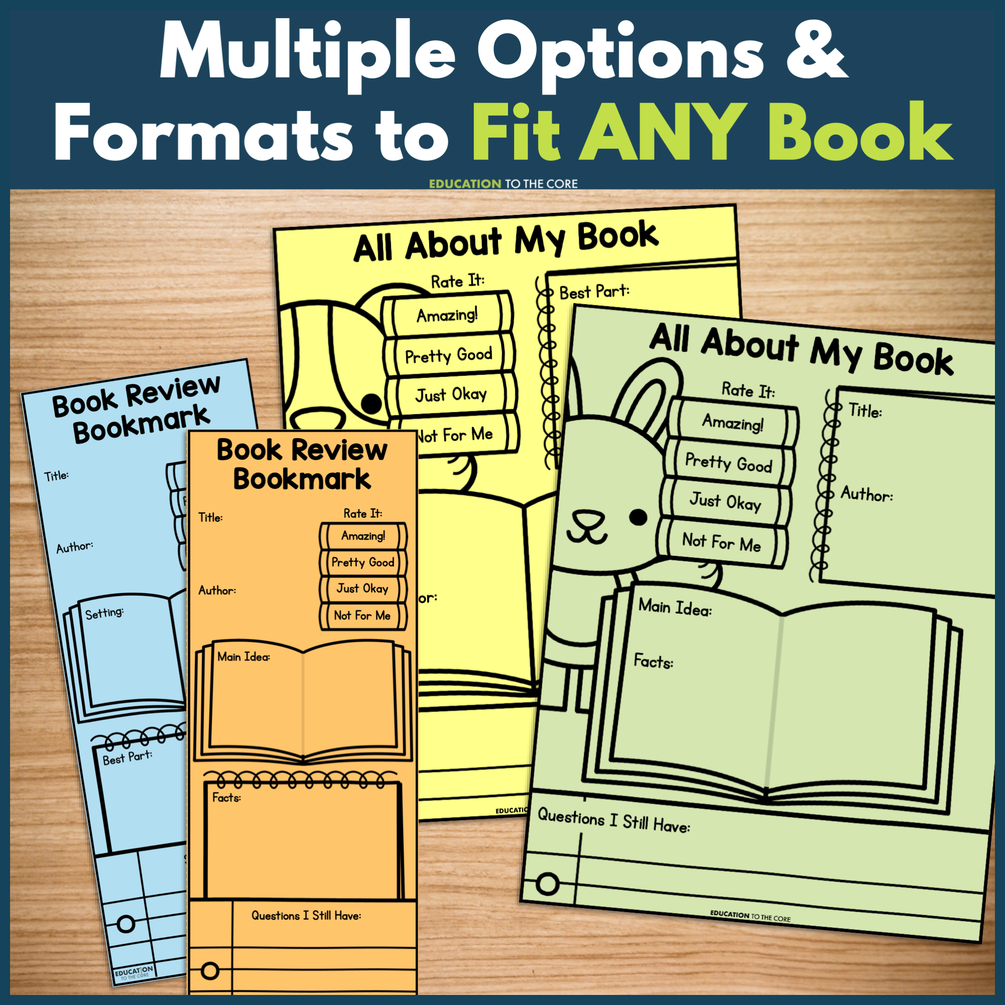 Book Review Bookmarks and Printables Bundle