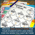 Kindergarten Editable Sub Plans