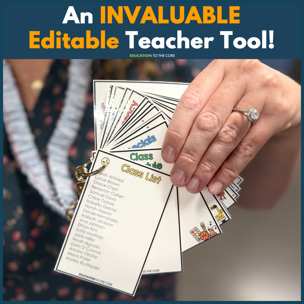 Editable Lanyard Cards for Teachers or Subs