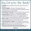 End of the Year Awards, Bookmarks, and Crowns