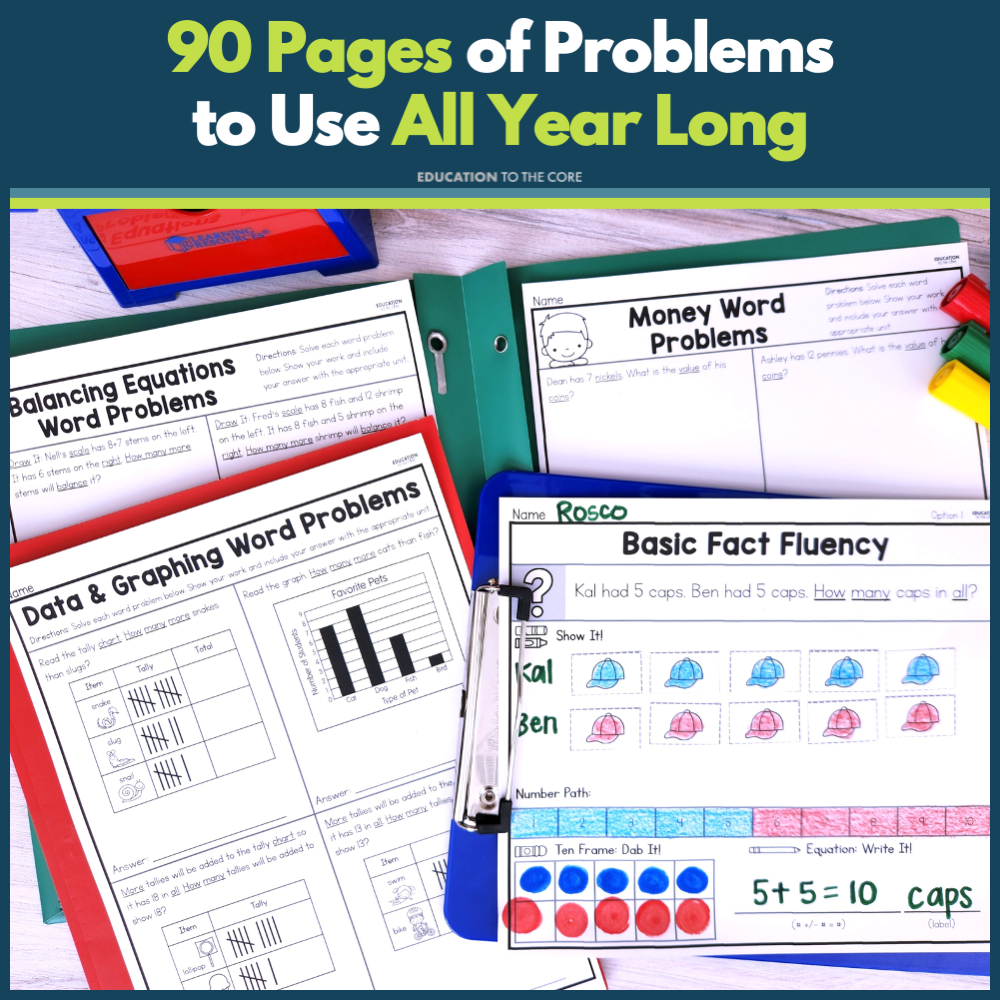 First Grade Decodable Math Word Problems – Education to the Core