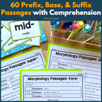 Morphology Passages & Comprehension Bundle w/ Morphology Cards