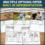 Answer and Add Basic Sentence Writing Practice Bundle