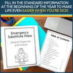 First Grade Editable Sub Plans