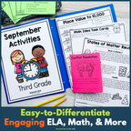 3rd Grade Monthly No Prep Printables Year-Long Bundle