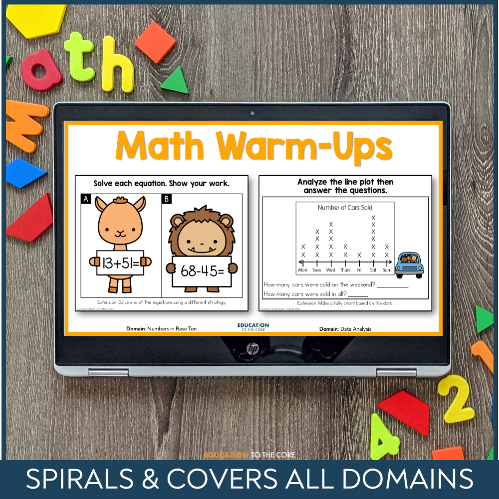 No Prep Math Warm-Ups for 2nd Grade