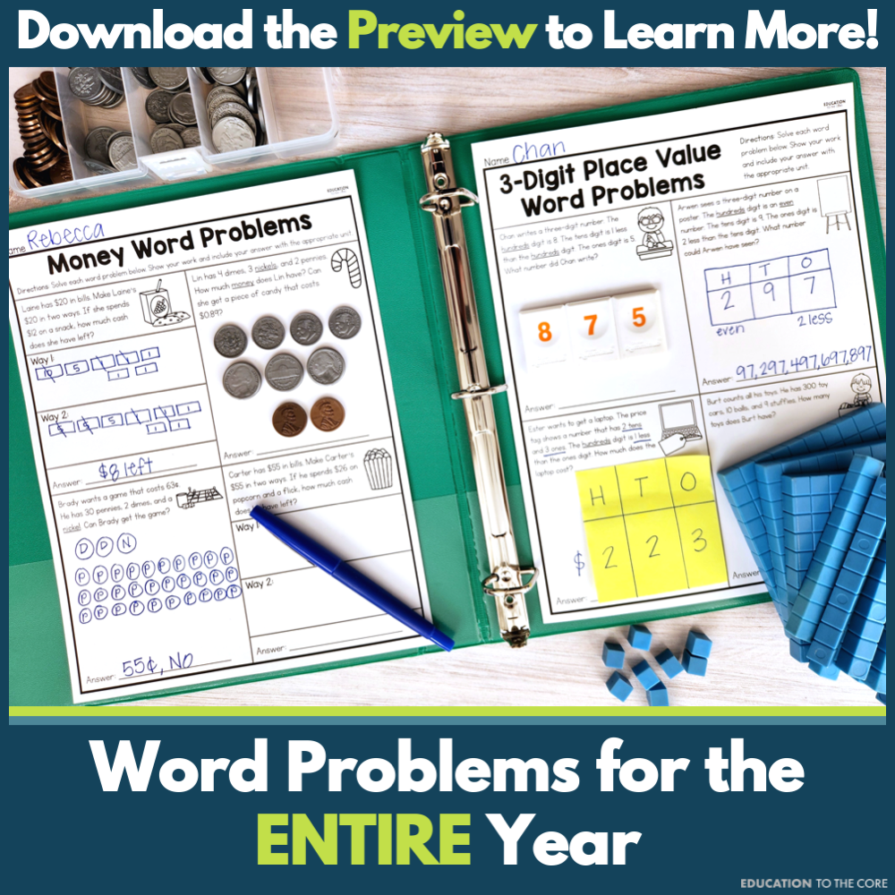 Second Grade Decodable Math Word Problems