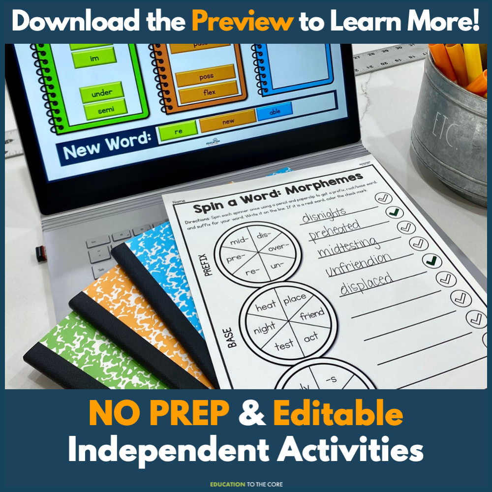 Morphology Passages & Comprehension Bundle w/ Morphology Cards
