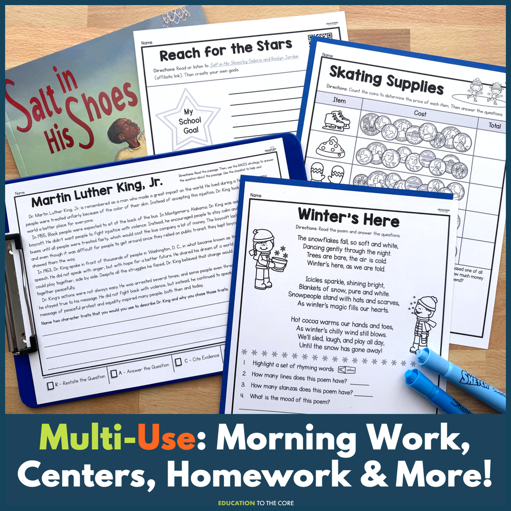 3rd Grade Monthly No Prep Printables Year-Long Bundle