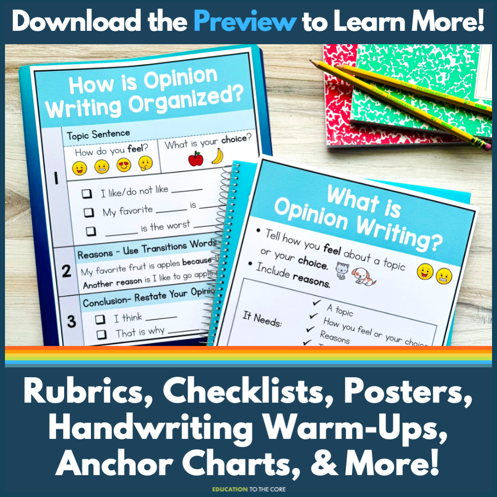 Explicit Instruction Writing Units for the Entire Year - Grade 2