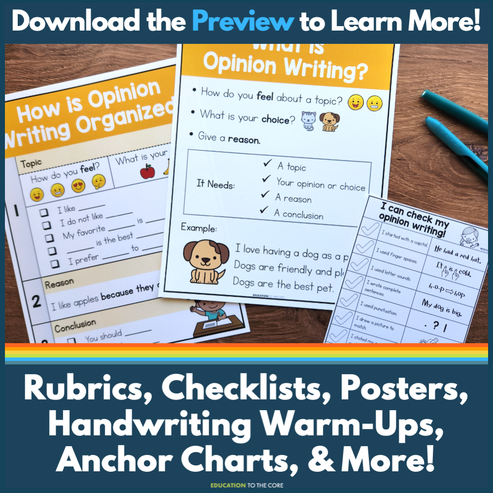 Explicit Instruction Writing Units for the Entire Year - Grade 1
