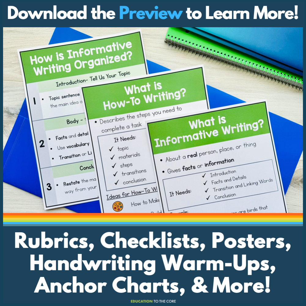 Explicit Instruction Writing Units for the Entire Year - Grade 3