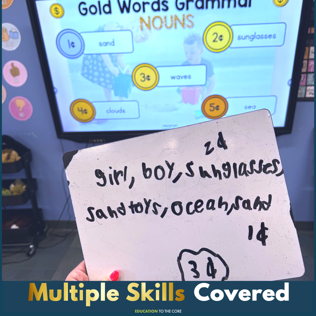 Gold Words Grammar Slides Game